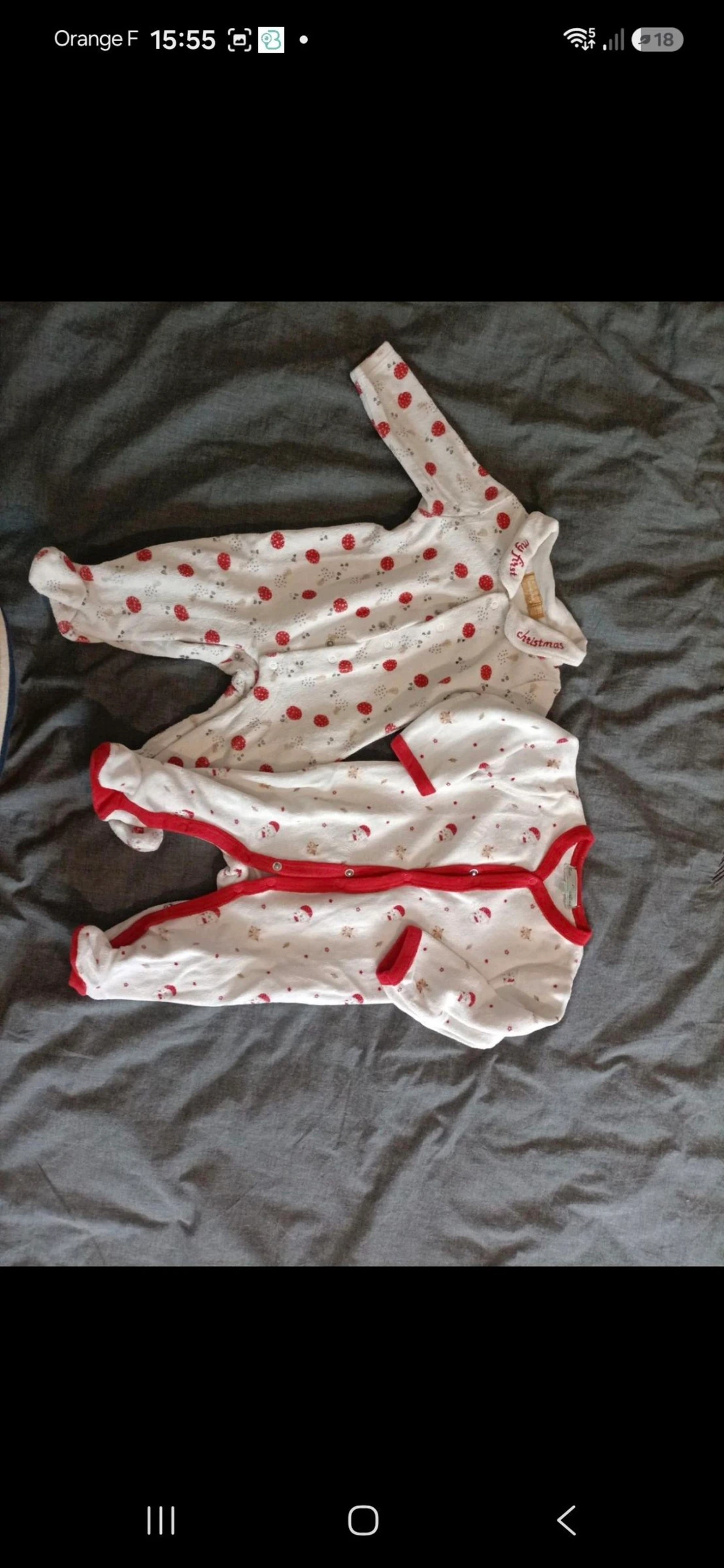 Lot 2 pyjamas de Noël bébé 3 mois